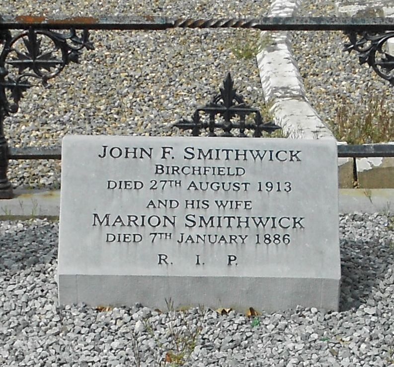 John F. Smithwick - headstone