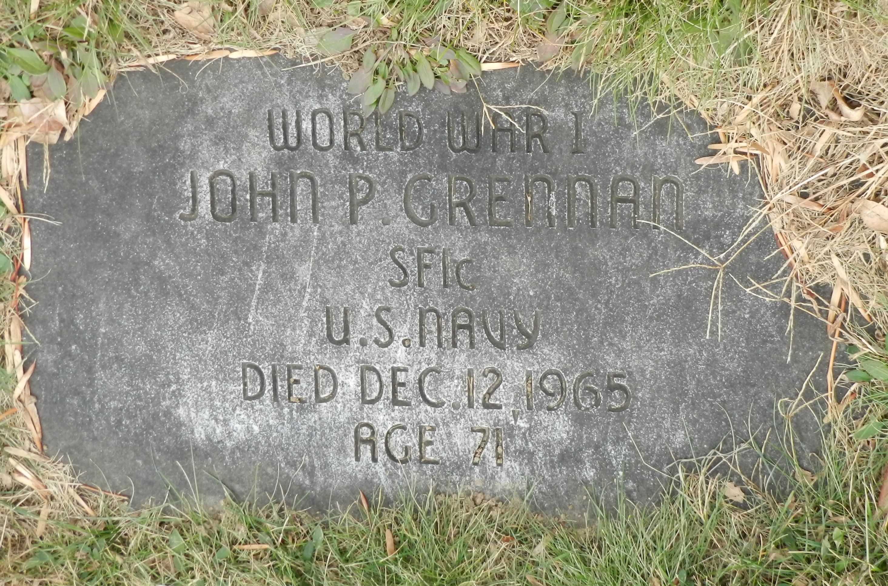 John Grennan - gravestone