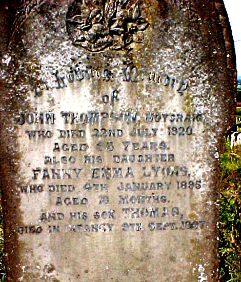 John Thompson - gravestone